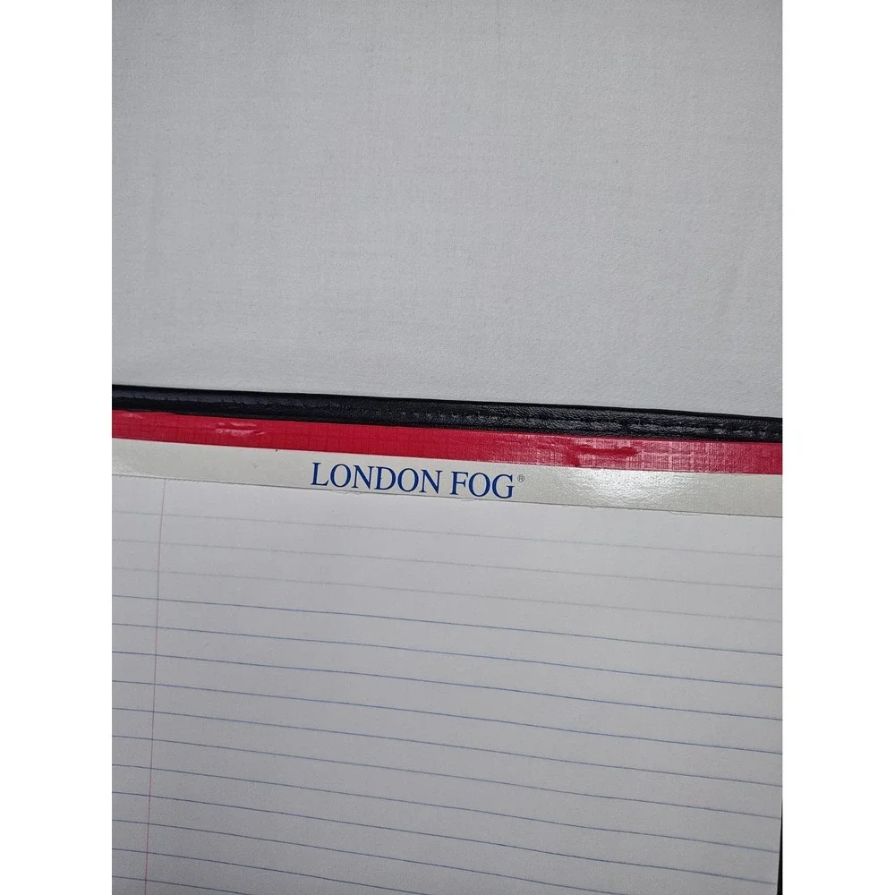 Vintage London Fog Black Leather Patchwork Portfolio Padfolio Organizer Case
